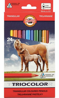 «Карандаши цветные Koh-i-Noor Triocolor Jumbo Horses 24 шт (3144)», бренда Koh-I-Noor - фото №1 - миниатюра
