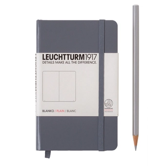  «Карманная записная книжка Leuchtturm1917 чистые листы серая (344779)», бренда Leuchtturm1917 - фото №2 - миниатюра