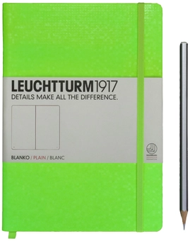  «Записная книжка LEUCHTTURM1917 Medium Neon чистые листы  неон зеленый (345059)», бренда Leuchtturm1917 - фото №2 - миниатюра