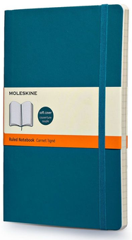 «Записная книжка Moleskine Classic Soft в линейку бирюзовая (QP616B6)», бренда Moleskine - фото №1 - миниатюра