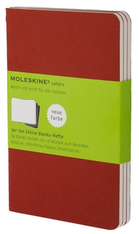  «3 журнала для записей Moleskine Cahier Бордовые нелинованные (978-88-6293-103-8)», бренда Moleskine - фото №1 - миниатюра