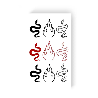  «Тимчасове тату Tattooshka Змійки і вогники (L-30)», бренда Tattooshka - фото №2 - миниатюра