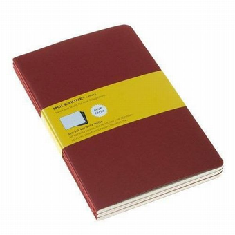  «Блокнот Moleskine Cahier средний в клетку бордо 3 шт (CH117)», бренда Moleskine - фото №5 - миниатюра