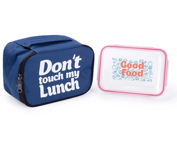 «Термо-сумка для ланча Just Cover Ланч бэг Don't Touch My Lunch синий mini (4823087001809)», бренда Just Cover - фото №3 - миниатюра