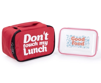 «Термо-сумка для ланча Just Cover Ланч бэг Don't Touch My Lunch красный mini (4823087001816)», бренда Just Cover - фото №3 - миниатюра