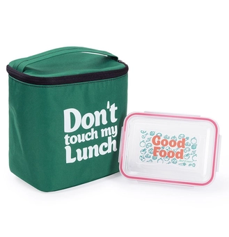 «Термо-сумка для ланча Just Cover Ланч бэг Don't Touch My Lunch зеленый maxi (4823087003612)», бренда Just Cover - фото №3 - миниатюра