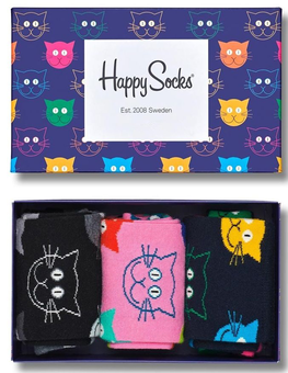  «Носки Happy Socks Cats 3-Pack Gift Box 3 пары 41-46 р (SXMJA08-0100)», бренда Happy Socks - фото №1 - миниатюра