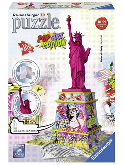  «3D Пазл Ravensburger Статуя Свободы в стиле поп-арт 108 элементов (RSV-125975)», бренда Ravensburger - фото №1 - миниатюра