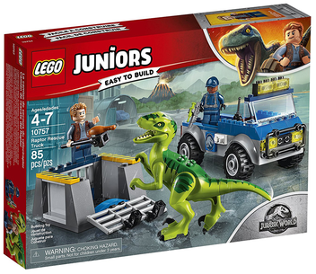 «Конструктор LEGO Juniors Грузовик спасателей для перевозки раптора 85 деталей (10757)», бренда LEGO - фото №1 - миниатюра