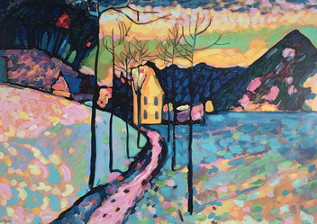  «Открытка Tushita Wassily Kandinsky Winter Landscape», бренда Tushita - фото №1 - миниатюра