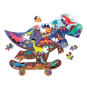 «Пазл Mudpuppy Jurassic Skatepark 75 Piece Shaped Scene Puzzle», бренда Mudpuppy - фото №4 - миниатюра