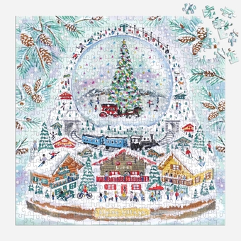  «Пазл Galison Alpine Village Snow Globe by Michael Storrings 500 ел.», бренда Galison - фото №4 - миниатюра