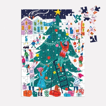  «Пазл Galison Tree Decorating by Louise Cunningham 130 ел.», бренда Galison - фото №4 - миниатюра