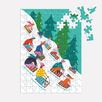  «Пазл Galison Winter Sledding by Louise Cunningham 130 ел.», бренда Galison - фото №4 - миниатюра