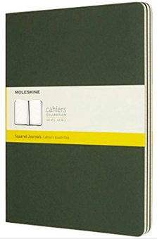  «Блокнот большой Moleskine Cahier зеленый 3 шт (CH021K15)», бренда Moleskine - фото №1 - миниатюра