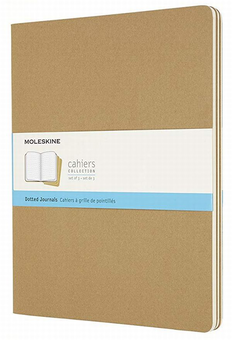  «Набор записных книг Moleskine Cahier XXL в точку 3 шт беж (8058341719275)», бренда Moleskine - фото №1 - миниатюра