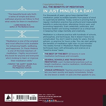 Бумажная книга «Meditation Made Simple», автор Пола Уотсон - фото №2 - миниатюра