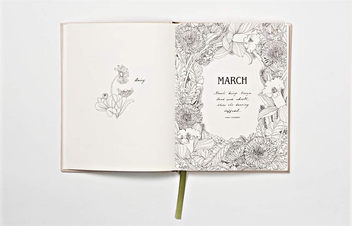 Бумажная книга «The Flower Year.  A Colouring Book», автор Лейла Дьюли - фото №4 - миниатюра