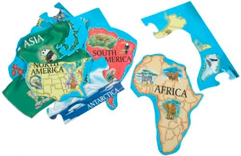  «Пазл напольный Карта Мира 33 эл World Map Floor Melissa&Doug (MD10446)», бренда Melissa & Doug - фото №3 - миниатюра