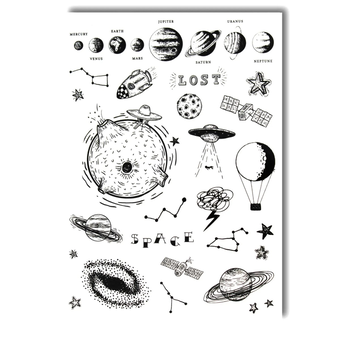  «Тимчасове тату Tattooshka Космічний Бум (LC-124)», бренда Tattooshka - фото №2 - миниатюра