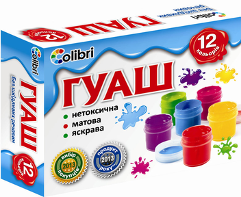  «Гуашь Мицар Яскраві плями 12 цветов (Ц394003У)», бренда Мицар - фото №1 - миниатюра