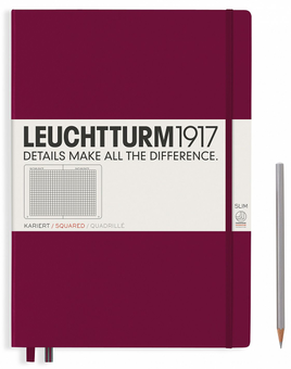  «Блокнот Leuchtturm1917 Master Slim Клітинка Винний (359785)», бренду Leuchtturm1917 - фото №1 - мініатюра