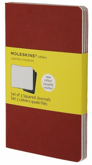  «Блокнот Moleskine Cahier средний в клетку бордо 3 шт (CH117)», бренда Moleskine - фото №1 - миниатюра