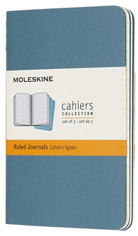  «Набор тетрадей Moleskine Cahier в линию Живой голубой 3 шт (CH011B44)», бренда Moleskine - фото №1 - миниатюра