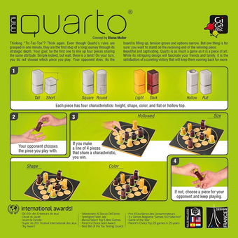  «Настільна гра Gigamic Кварто Міні (Quarto Mini)», бренда Gigamic - фото №5 - миниатюра