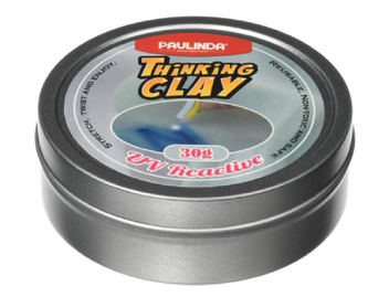 Бумажная «Умный пластилин Paulinda Thinking Clay с УФ фонариком 30 г синий (PL-170805-TCUV-01)», автора Без автора– фото №1