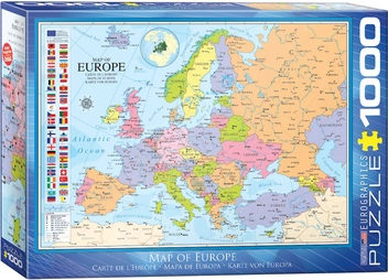  «Пазл Eurographics Карта Европы 1000 элементов (6000-0789)», бренда EuroGraphics - фото №1 - миниатюра