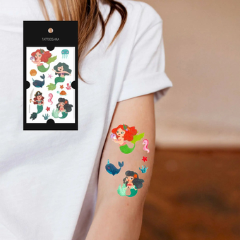 «Тимчасове тату Tattooshka Русалочки з блискітками (WS-E046)», бренда Tattooshka - фото №3 - миниатюра