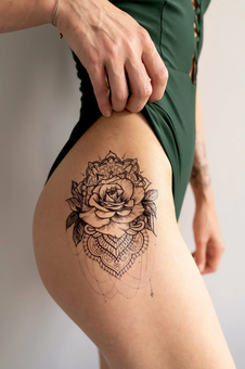 «Тимчасове тату Tattooshka Вишукана троянда (TBS-8047)», бренда Tattooshka - фото №3 - миниатюра