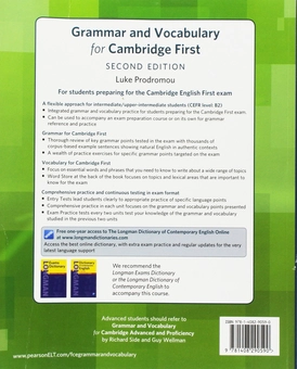 Бумажная книга «Grammar and Vocabulary for Cambridge First (2nd Edition) with Answer Key & Longman Dictionaries Online Access», автор Люк Продрому - фото №2 - миниатюра