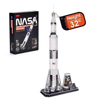 «Тривимірна головоломка-конструктор CubicFun NASA Ракета Аполлон Сатурн-5 136 ел. (DS1059h)», бренда CubicFun - фото №6 - миниатюра
