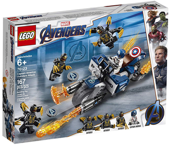 «Конструктор LEGO Super Heroes Marvel Капітан Америка Атака Аутрайдерів 167 деталей (76123)», бренду LEGO - фото №1 - мініатюра