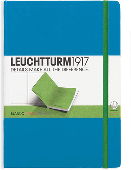  «Блокнот Leuchtturm1917 BiColore Чистые листы Лазурный/Лайм (346747)», бренда Leuchtturm1917 - фото №1 - миниатюра