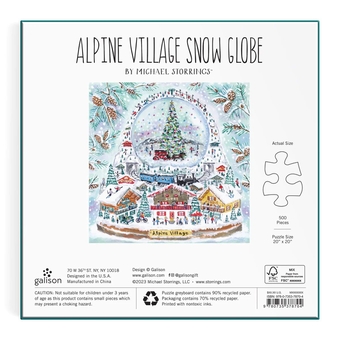  «Пазл Galison Alpine Village Snow Globe by Michael Storrings 500 ел.», бренда Galison - фото №6 - миниатюра