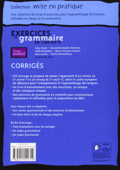 Бумажная книга «Exercices de grammaire en contexte - Corrigés, niveau avancé», авторов Joëlle Bonenfant, Bernadette Bazelle-Shahmaei, Anne Akyüz, Marie-Françoise Flament, Jean Lacroix, Patrice Renaudineau - фото №2 - миниатюра