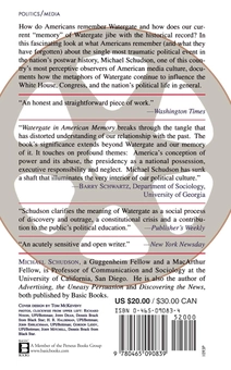 Паперова книга «Watergate In American Memory : How We Remember, Forget, And Reconstruct The Past», автор Майкл Шудсон - фото №2 - мініатюра