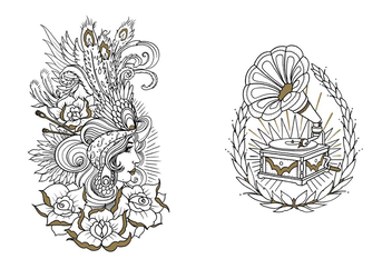 Бумажная книга «The Tattoo Colouring Book» - фото №6 - миниатюра