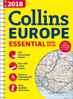 Паперова книга «2018 Collins Europe Essential Road Atlas 1:1 000 000» - фото №1 - мініатюра