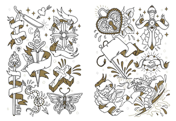 Бумажная книга «The Tattoo Colouring Book» - фото №7 - миниатюра