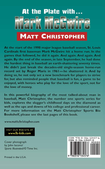 Бумажная книга «At the Plate with...Marc McGwire», автор Мэтт Кристофер - фото №2 - миниатюра