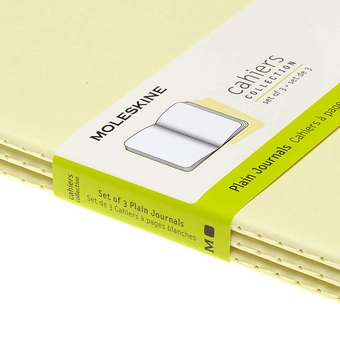  «Набор тетрадей Moleskine Cahier Нелинованный Желтый 3 шт (CH018M23)», бренда Moleskine - фото №5 - миниатюра
