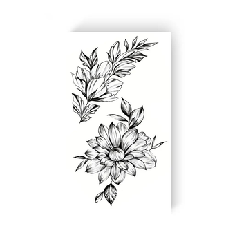 «Тимчасове тату Tattooshka Квіти з гілочкою (L-25)», бренда Tattooshka - фото №2 - миниатюра
