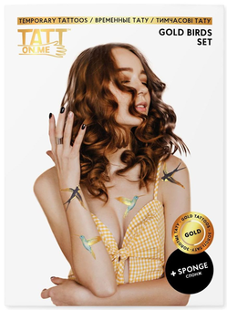 «Временные тату TATTon.me Gold Birds Set», бренда TATTon.me - фото №1 - миниатюра