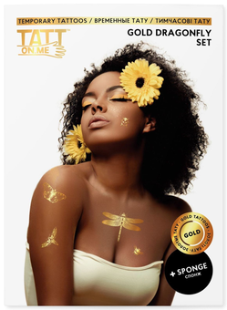 «Временные тату TATTon.me Gold Dragonfly Set», бренда TATTon.me - фото №1 - миниатюра