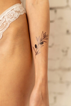 «Тимчасове тату Tattooshka Квітка, гілочки, змія (HB-057)», бренда Tattooshka - фото №4 - миниатюра