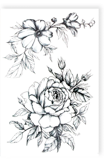«Тимчасове тату Tattooshka Велика троянда з гілочкою (TH-173)», бренда Tattooshka - фото №1 - миниатюра